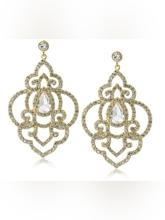 Carolee Jewelry - NWT [Carolee] Bryant Park Openwork Drop Chandelier Dangle Earrings w/ Crystals